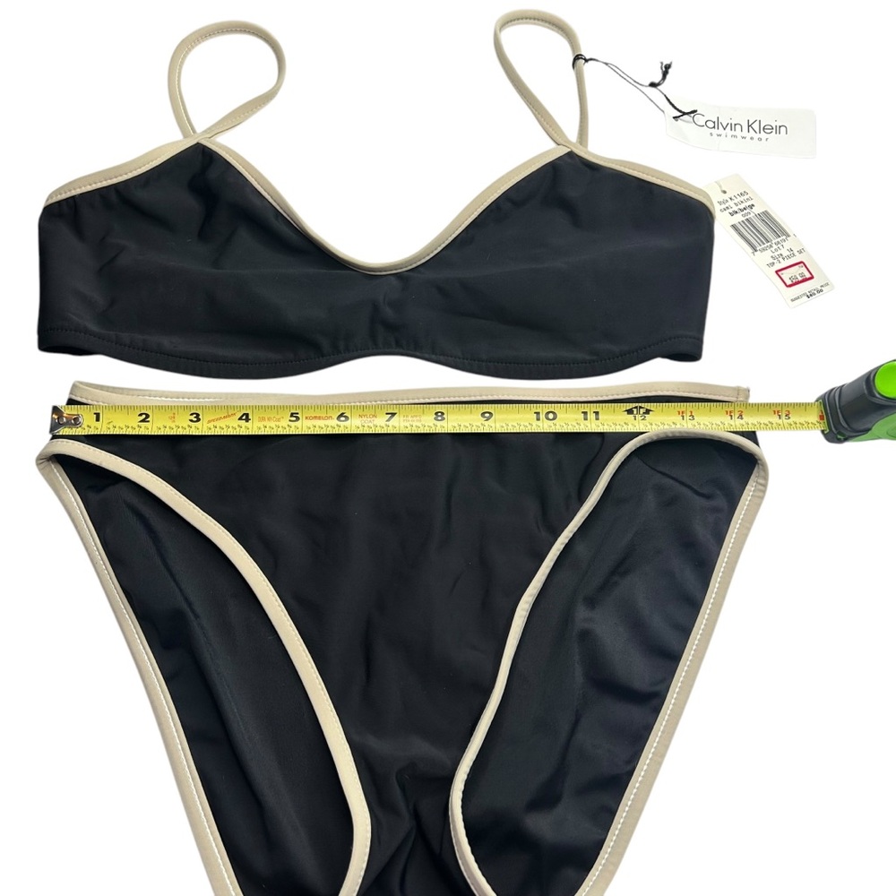 NWT new Calvin Klein Black Bikini Set w/ Cream Trim Y2K 2000s - Picture 2 of 6